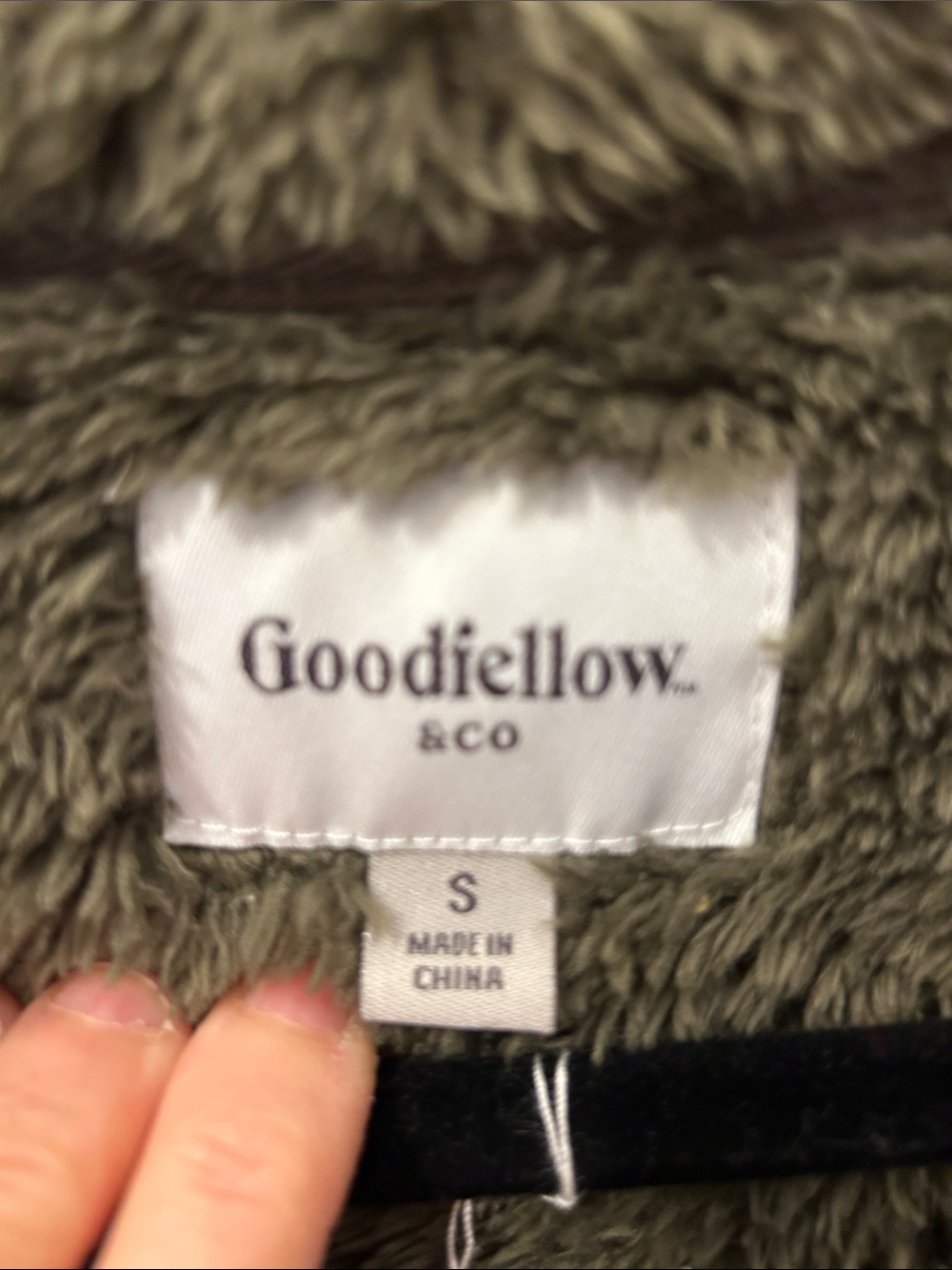 Goodfellow & Co Olive Green Plush Half-Zip Teddy Jacket image 4
